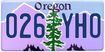 OR license plate 026YHO