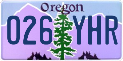 OR license plate 026YHR