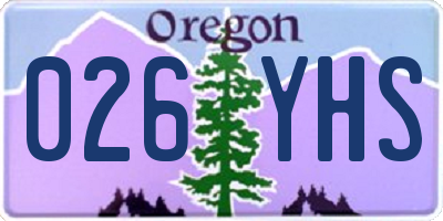 OR license plate 026YHS