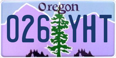 OR license plate 026YHT