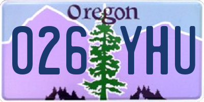 OR license plate 026YHU