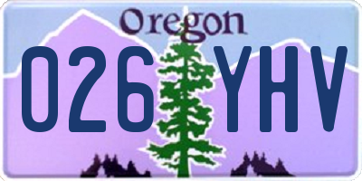 OR license plate 026YHV