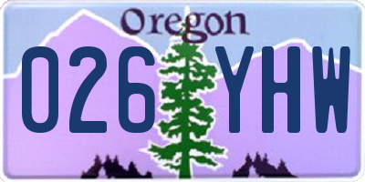 OR license plate 026YHW