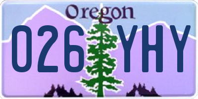 OR license plate 026YHY