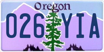 OR license plate 026YIA