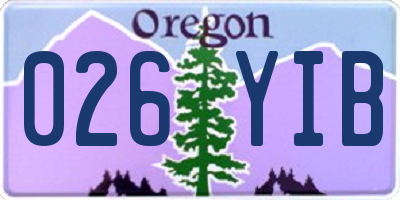 OR license plate 026YIB