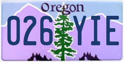 OR license plate 026YIE