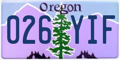 OR license plate 026YIF
