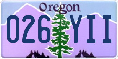 OR license plate 026YII