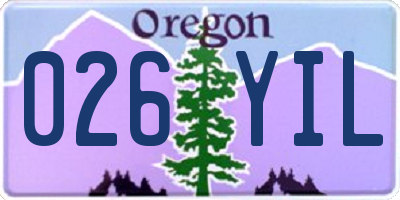 OR license plate 026YIL