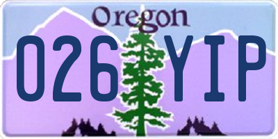 OR license plate 026YIP