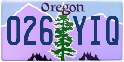 OR license plate 026YIQ