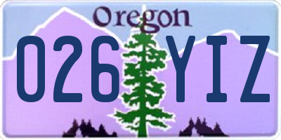 OR license plate 026YIZ