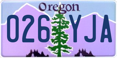 OR license plate 026YJA