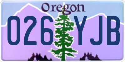 OR license plate 026YJB