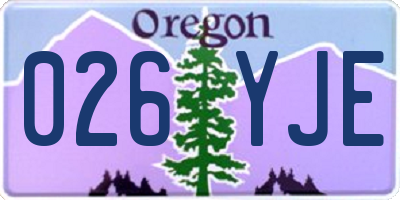 OR license plate 026YJE