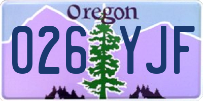 OR license plate 026YJF