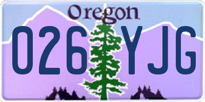 OR license plate 026YJG