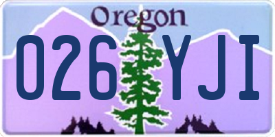 OR license plate 026YJI