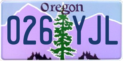 OR license plate 026YJL