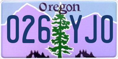 OR license plate 026YJO