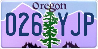 OR license plate 026YJP