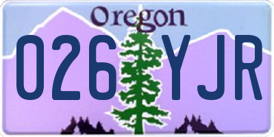 OR license plate 026YJR