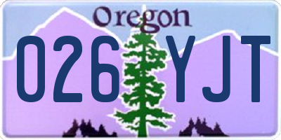 OR license plate 026YJT