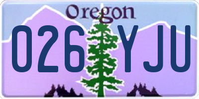 OR license plate 026YJU