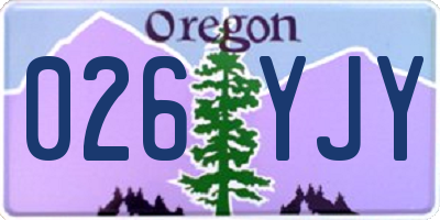 OR license plate 026YJY