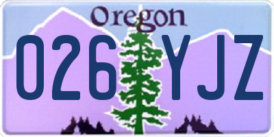 OR license plate 026YJZ