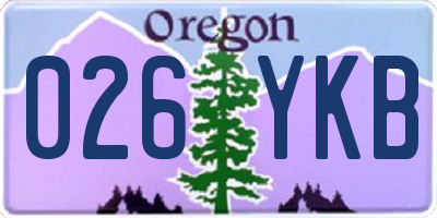 OR license plate 026YKB