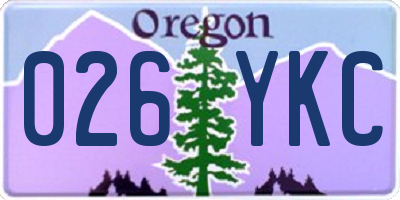 OR license plate 026YKC