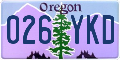 OR license plate 026YKD
