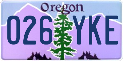 OR license plate 026YKE