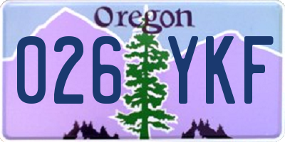 OR license plate 026YKF