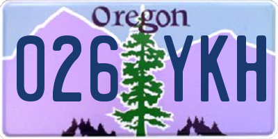 OR license plate 026YKH