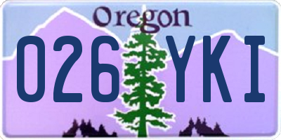 OR license plate 026YKI