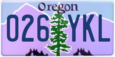 OR license plate 026YKL