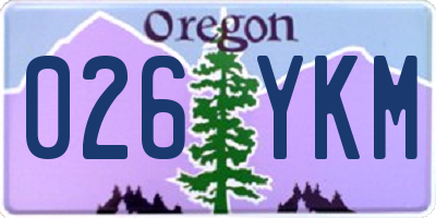 OR license plate 026YKM