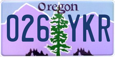 OR license plate 026YKR
