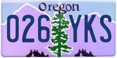 OR license plate 026YKS