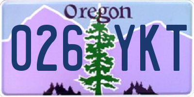 OR license plate 026YKT