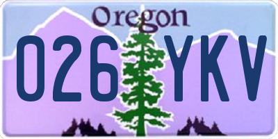 OR license plate 026YKV