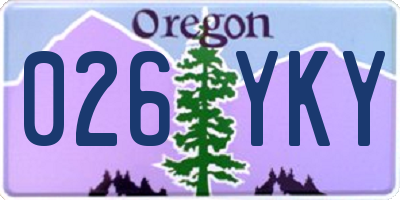 OR license plate 026YKY