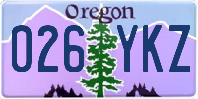 OR license plate 026YKZ