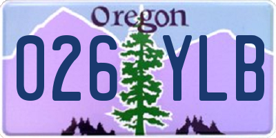 OR license plate 026YLB