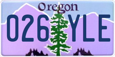 OR license plate 026YLE
