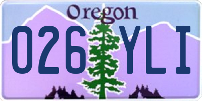 OR license plate 026YLI