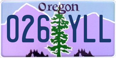 OR license plate 026YLL
